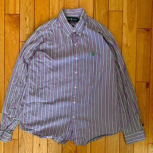 Ralph Lauren Button Down Long Sleeve Large Custom Fit
